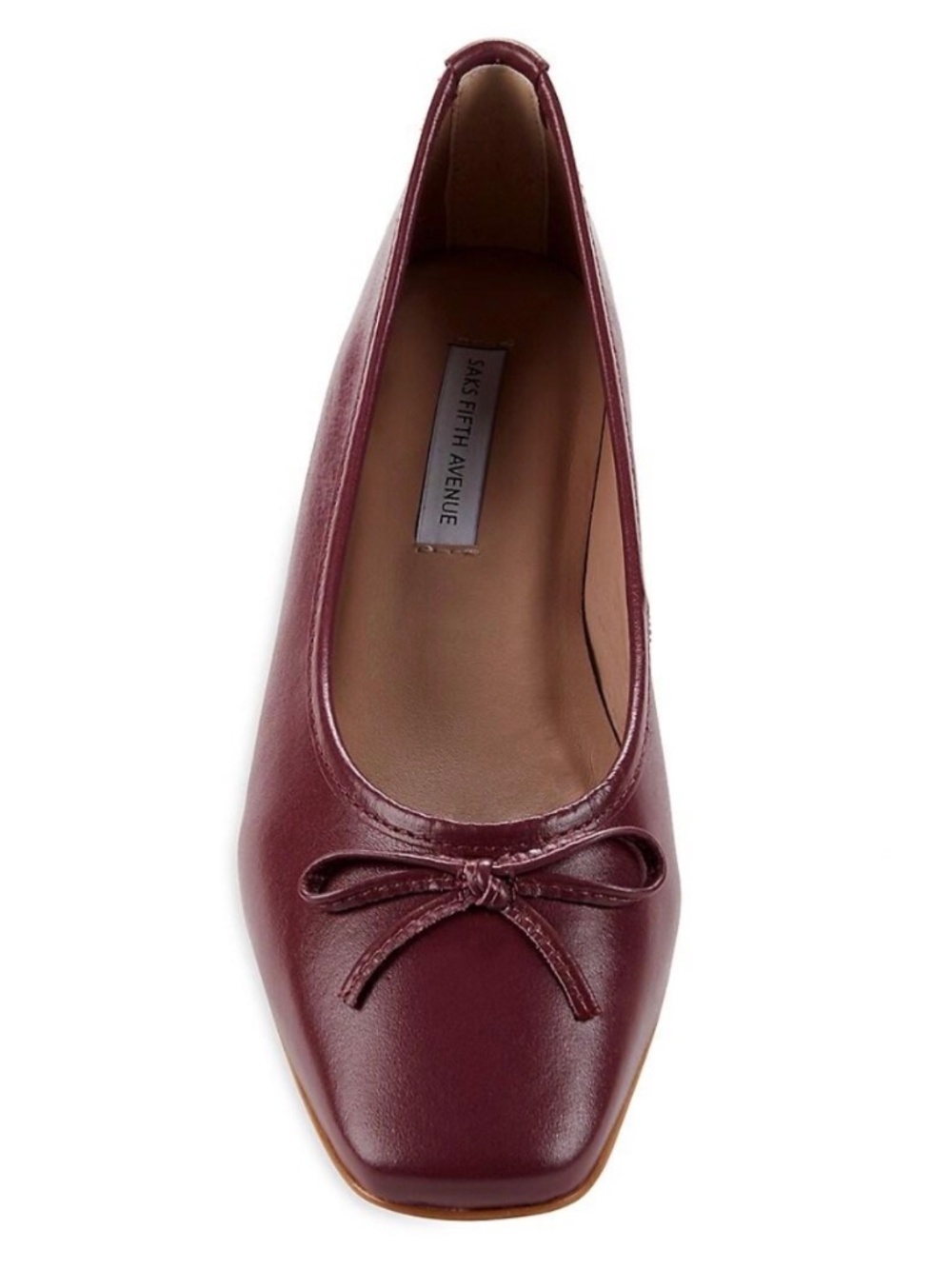 BURGUNDY LEATHER BALLET FLATS - Size 6.5